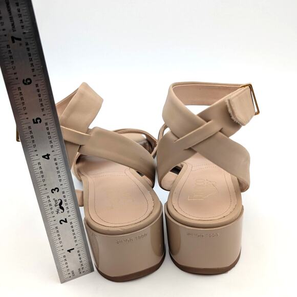 Franco Sarto Noel Open Toe Block Heel Strappy Sandals Tan Size US8.5M EU39 - Picture 4 of 10